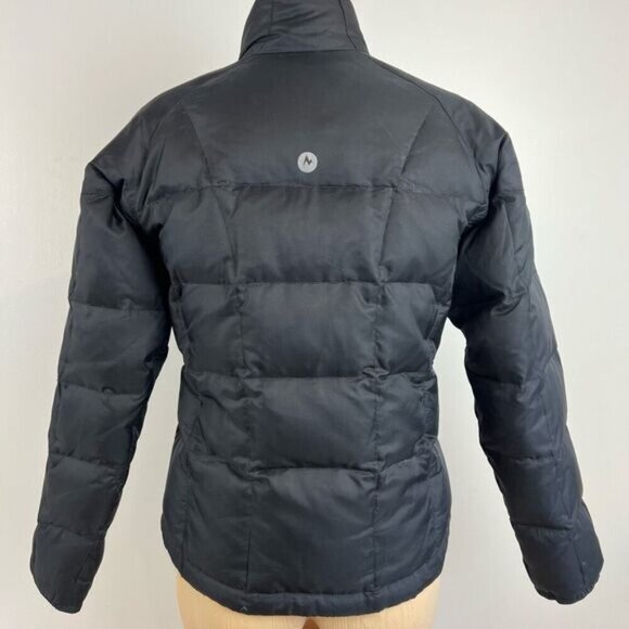 Vintage Marmot Women’s Small Puffer Jacket Goose Down Black 650 Fill Ski Snow - Picture 4 of 14